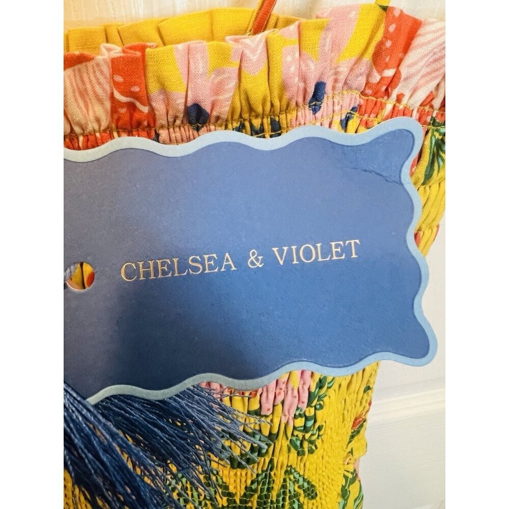 Chelsea & Violet Sleeveless Smocked Yvette Mini Dress L Floral Resortwear NWT - Picture 8 of 10
